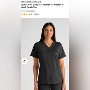 TWO Uniform Advantage Butter-Soft Stretch 4-pocket V-neck scrubs tops, brand new